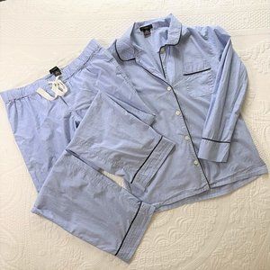 J. Crew Vintage Long-Sleeve & Pants Pajama Set in Hydrangea blue  (2 pcs)
